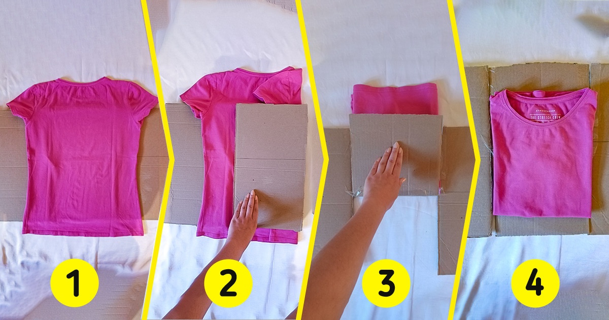 Cómo hacer un doblador de ropa casero con un cartón  Shirt folding, Shirt  folding board, Clothes folding board