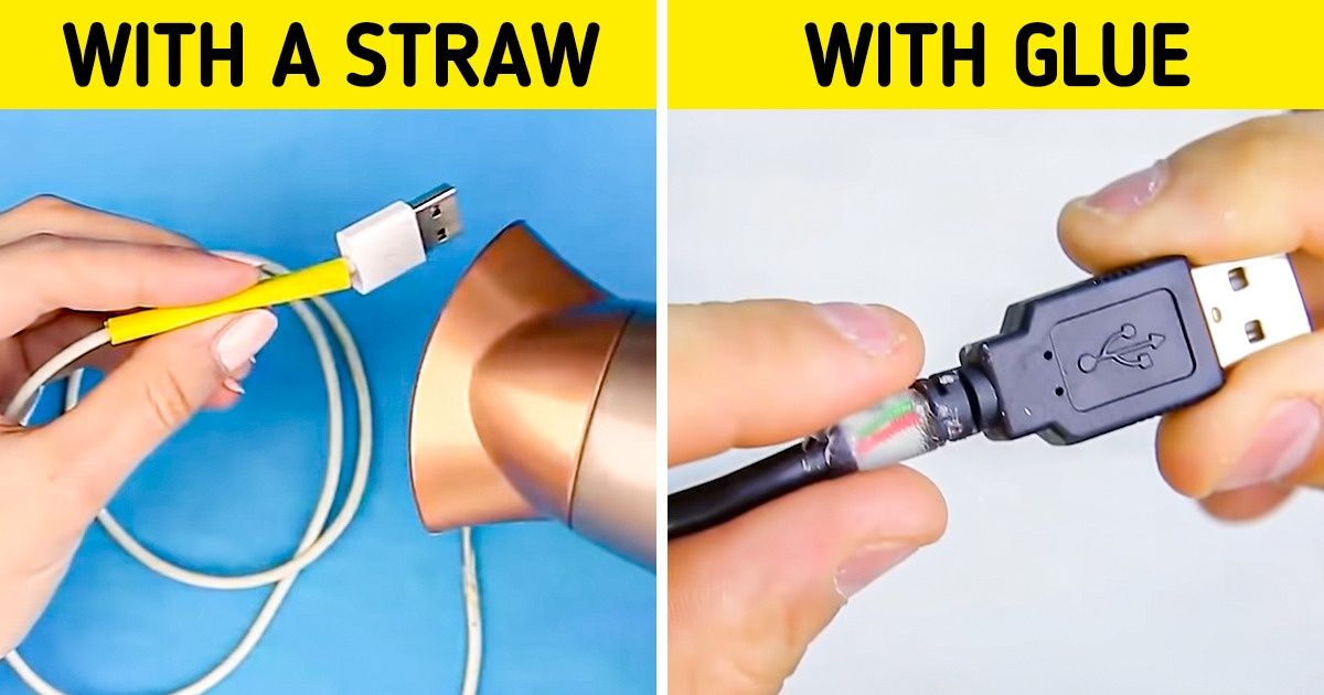 How to Repair a Damaged Charger Cable Yourself / 5-Minute Crafts