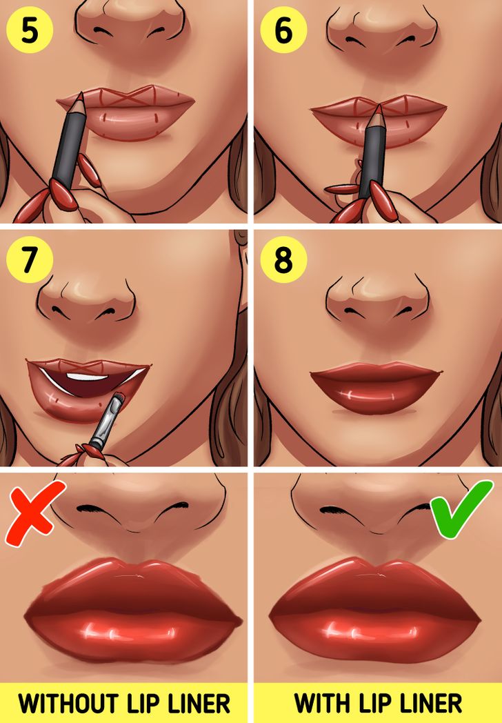 how to apply lip liner and matte lipstick